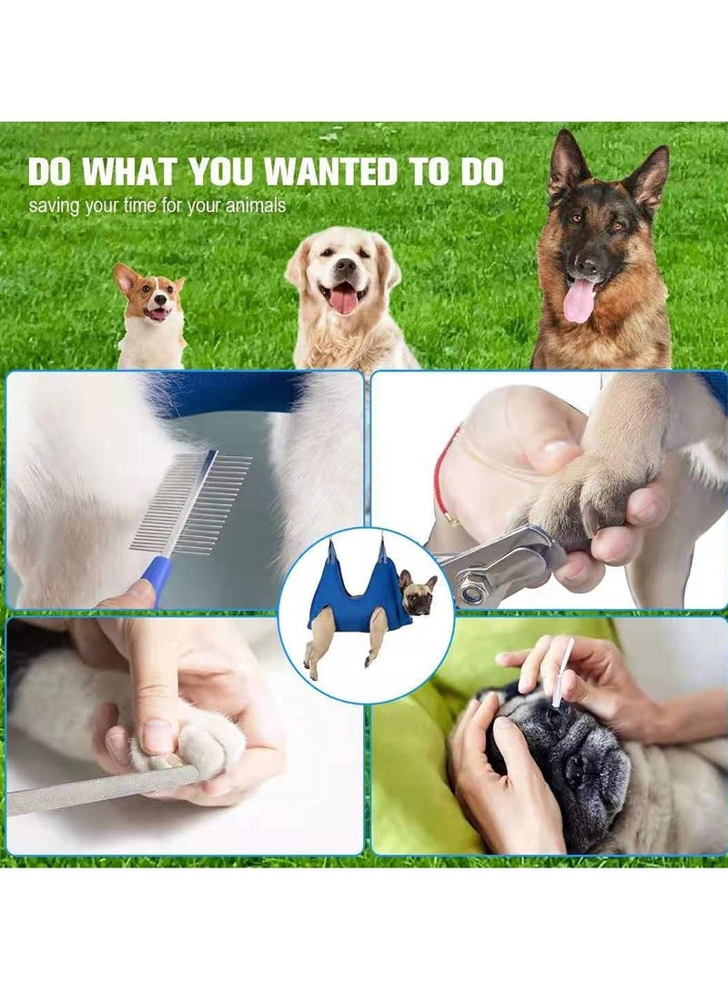 Arabest 10 قطع من حزام أرجوحة العناية بالحيوانات الأليفة مع مقص أظافر/مقص أظافر، مبرد أظافر، مشط، أرجوحة أظافر، حزام العناية لقص/تقليم الأظافر - Image 5