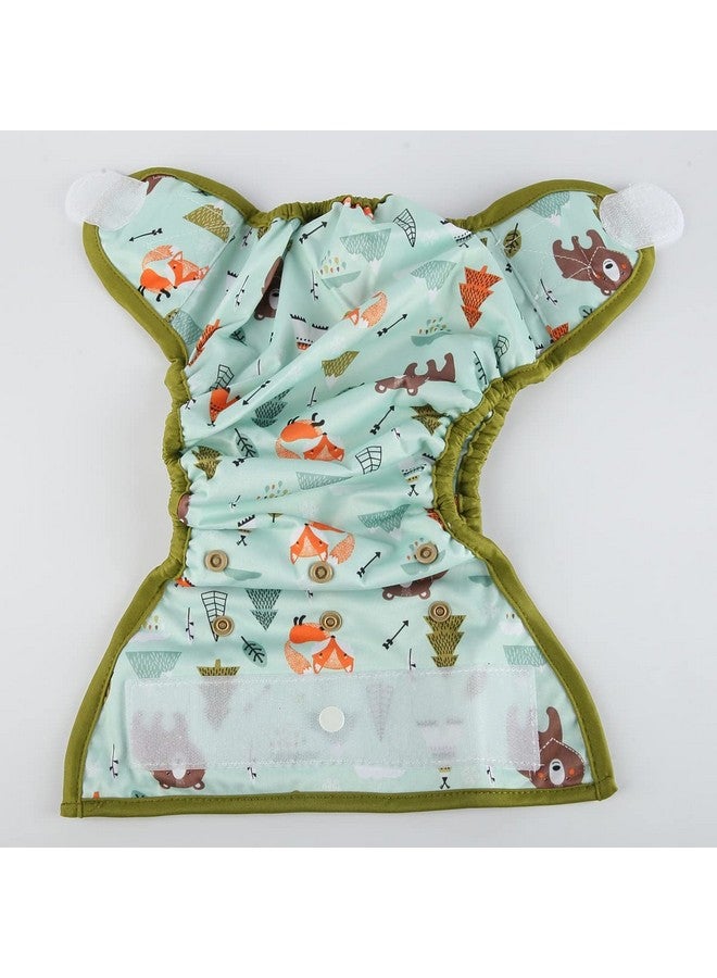 Sigzagor Baby Cloth Diaper Cover Nappy Hook and Loop Double Gusset 6.6lbs to 33lbs (Teepee Bears Foxes) One Size - Image 3