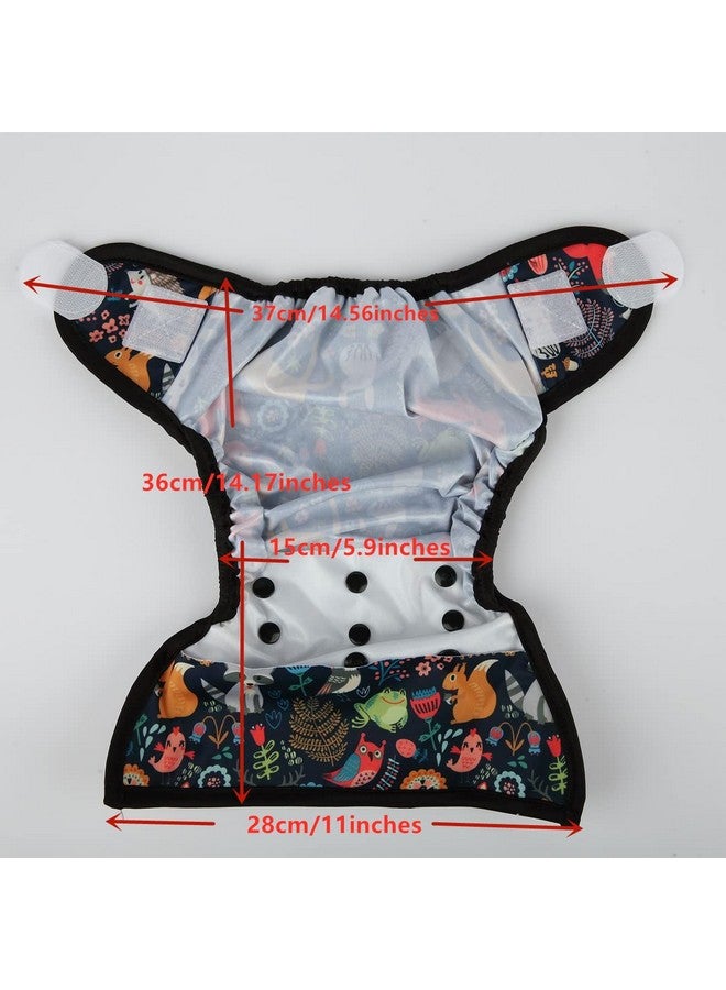 Sigzagor Baby Cloth Diaper Cover Nappy Hook and Loop Double Gusset 6.6lbs to 33lbs (Teepee Bears Foxes) One Size - Image 5
