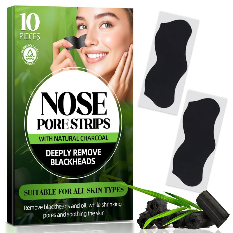 Bellisinno Blackhead Remover Strip, Nose Strips Blackhead Remover, Charcoal Pore Strips for Men and Women, Deep Cleansing and Oil Control, Instantly Unclogs Pores, Nose Strips for All Skin Types (10 Counts) - Image 1