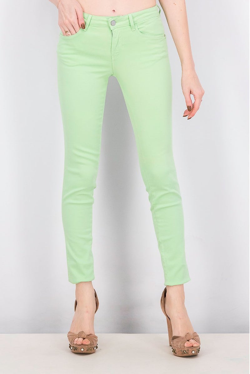 GUESS Women Belt Loops Curve Skinny Jeans, Green - Image 1