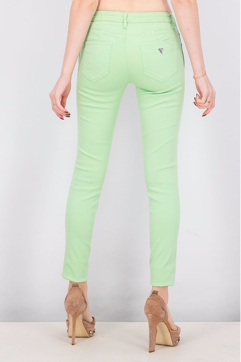 GUESS Women Belt Loops Curve Skinny Jeans, Green - Image 3