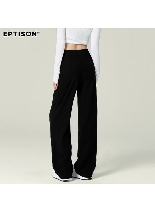 EPTISON Yipintiancheng Wide-leg Casual Pants For Women, High-end Fashion, 2028 Autumn Season, Lazy Draping Slimming Knitted Sweatpants For Wome - Image 4