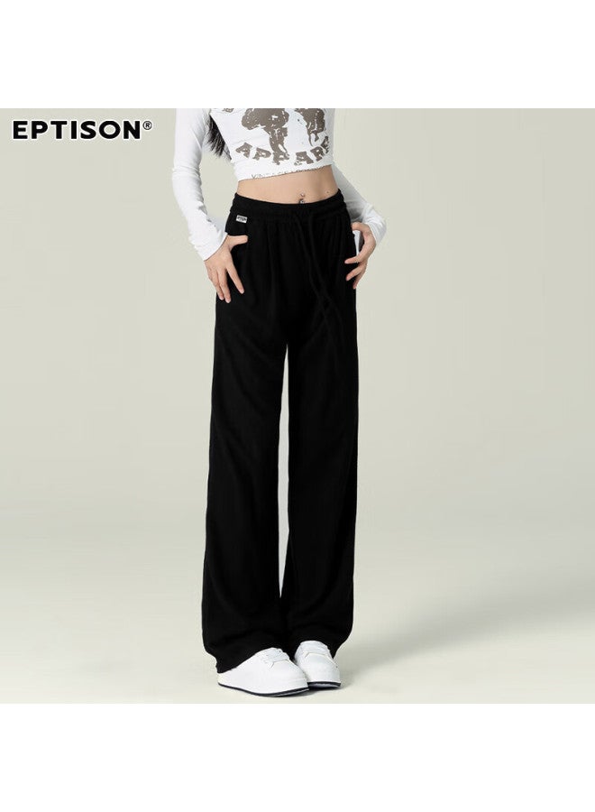 EPTISON Yipintiancheng Wide-leg Casual Pants For Women, High-end Fashion, 2028 Autumn Season, Lazy Draping Slimming Knitted Sweatpants For Wome - Image 2