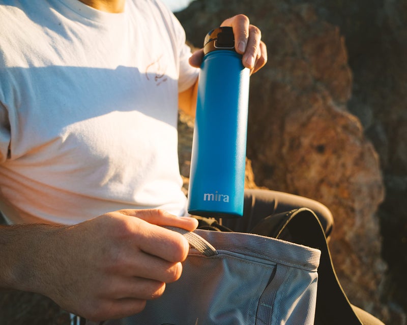 MIRA 24 oz Insulated Water Bottle - Stainless Steel Thermo with One-Touch Quick-Open Spout - Double Wall Hot & Cold (24Hr Cold/12Hr Hot) - Space Blue - Image 3