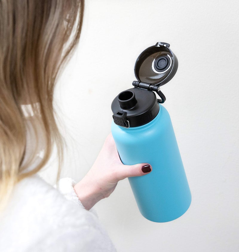 MIRA 24 oz Insulated Water Bottle - Stainless Steel Thermo with One-Touch Quick-Open Spout - Double Wall Hot & Cold (24Hr Cold/12Hr Hot) - Space Blue - Image 5