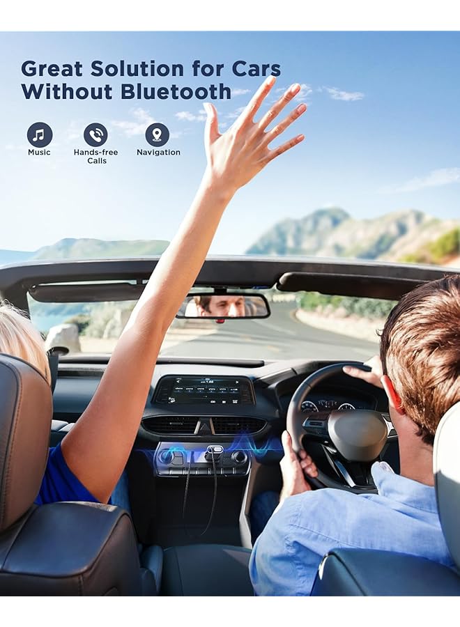 SYOSI Bluetooth 5.3 Receiver, Hifi Deep Bass Sound Aux Bluetooth Adapter For Car 3.5Mm Jack Kit With Built-In Microphone Aux Input For Car Home Stereo Wired Headphones Hands-Free Call Dual Connection - Image 2