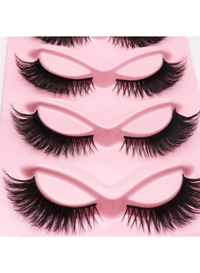 Veleasha Cat Eye Lashes Natural Look Fox False Eyelashes Gorgeous Wispy Faux Mink Lashes 5 Pairs Pack (Charming) - Image 3