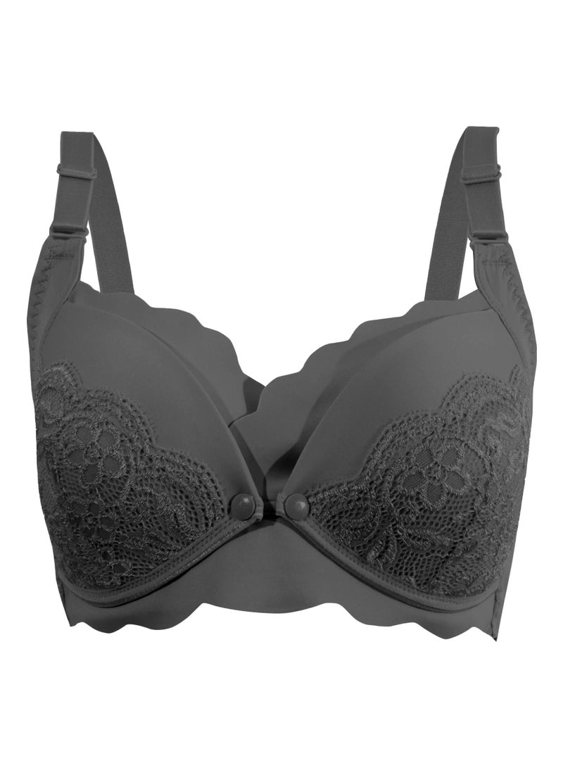 أوكوس حمالة صدر أنيقة سلسة للحمل والرضاعة - أسود - مقاس كبير - Image 1