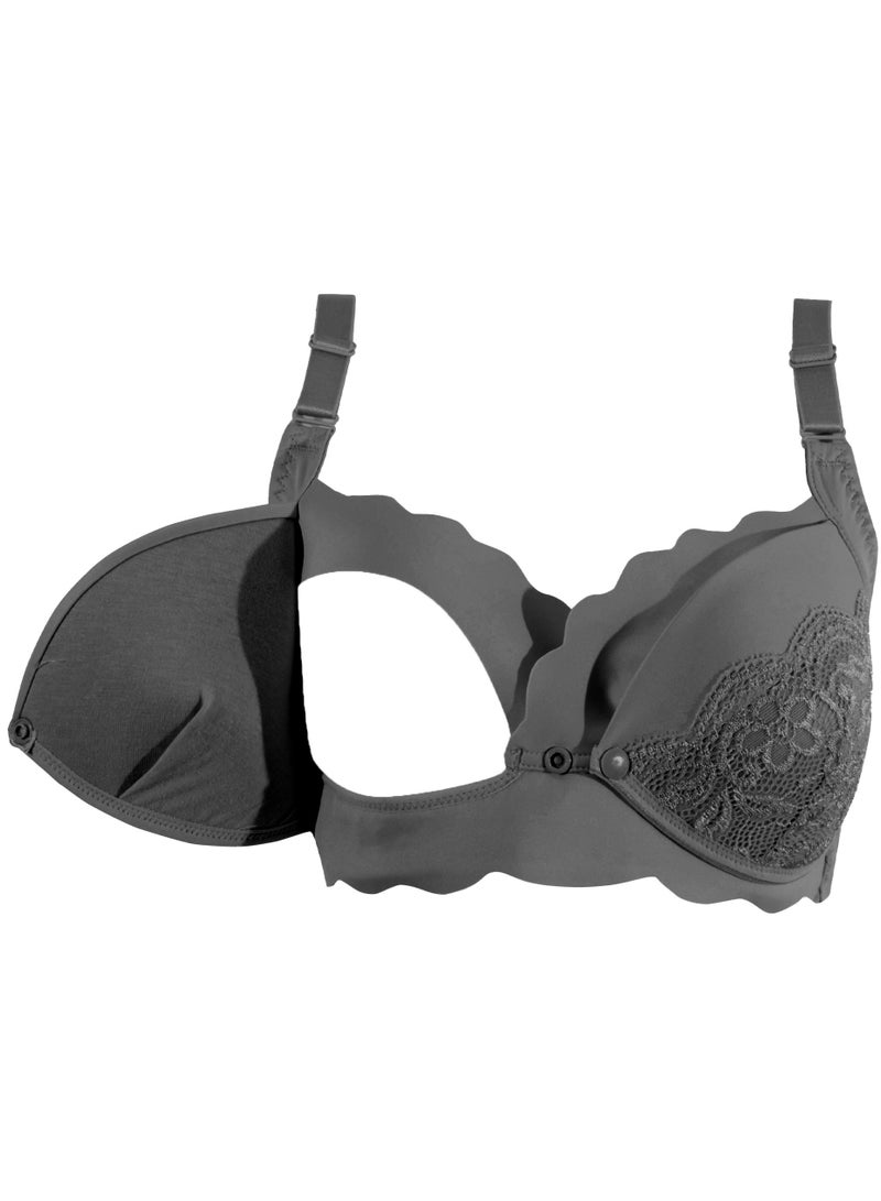 أوكوس حمالة صدر أنيقة سلسة للحمل والرضاعة - أسود - مقاس كبير - Image 5