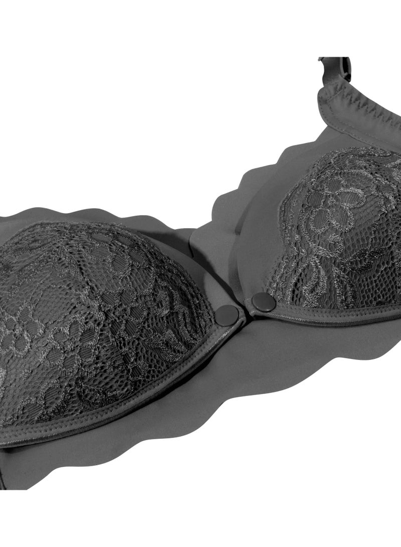 أوكوس حمالة صدر أنيقة سلسة للحمل والرضاعة - أسود - مقاس كبير - Image 4