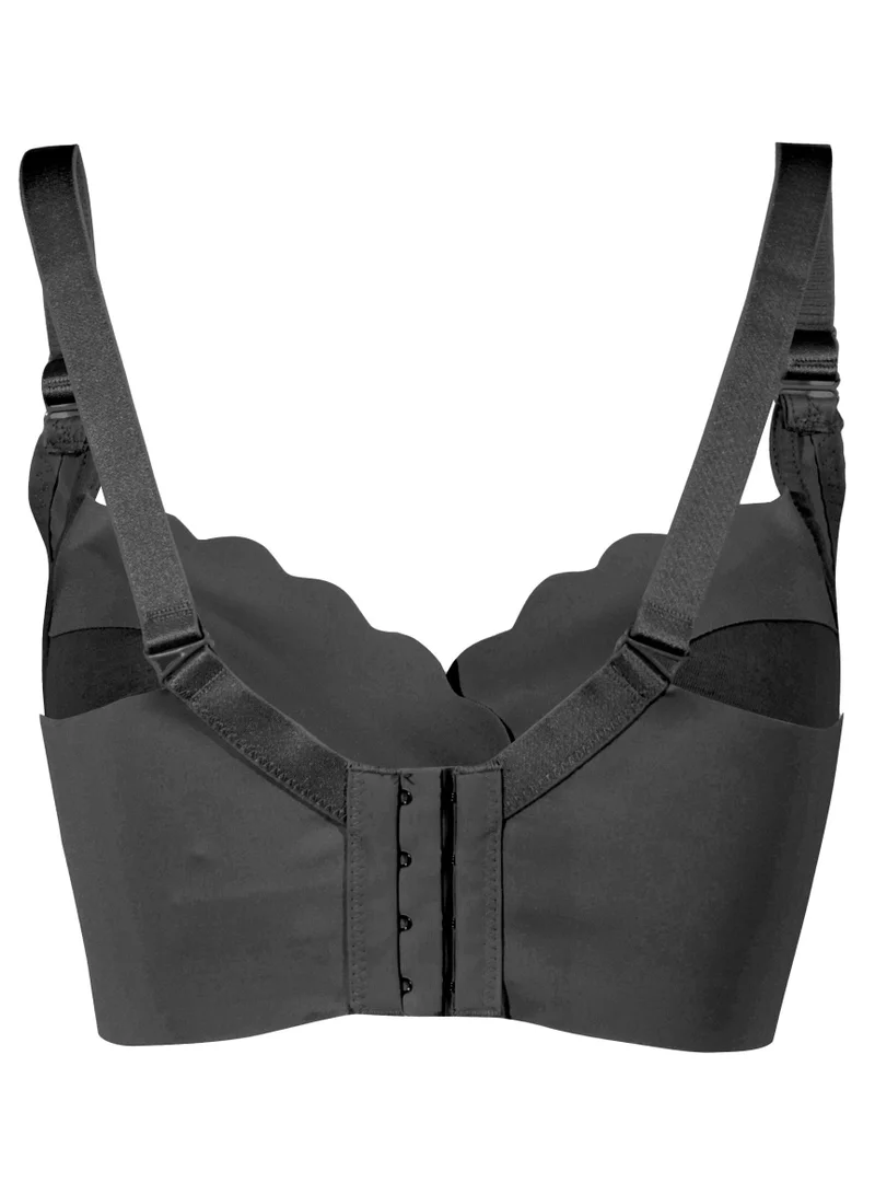 Okus Elegant Seamless Maternity And Nursing Bra - Black - Large