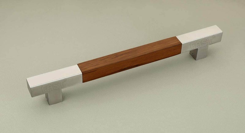 FAST DH201WS 304 Stainless Steel and Wooden Metal 25mm Square Shape Door Pull Handle1pcs Fit for Only Wooden Door and 2Pcs Fit Wooden Glass Door Both Side 600MM - Image 1