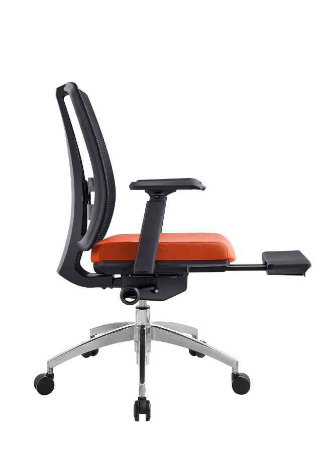 Modern Ergonomic Office Chair with Adjustable Armrest and Footrest for Office Executives and Managers, Orange - Image 2