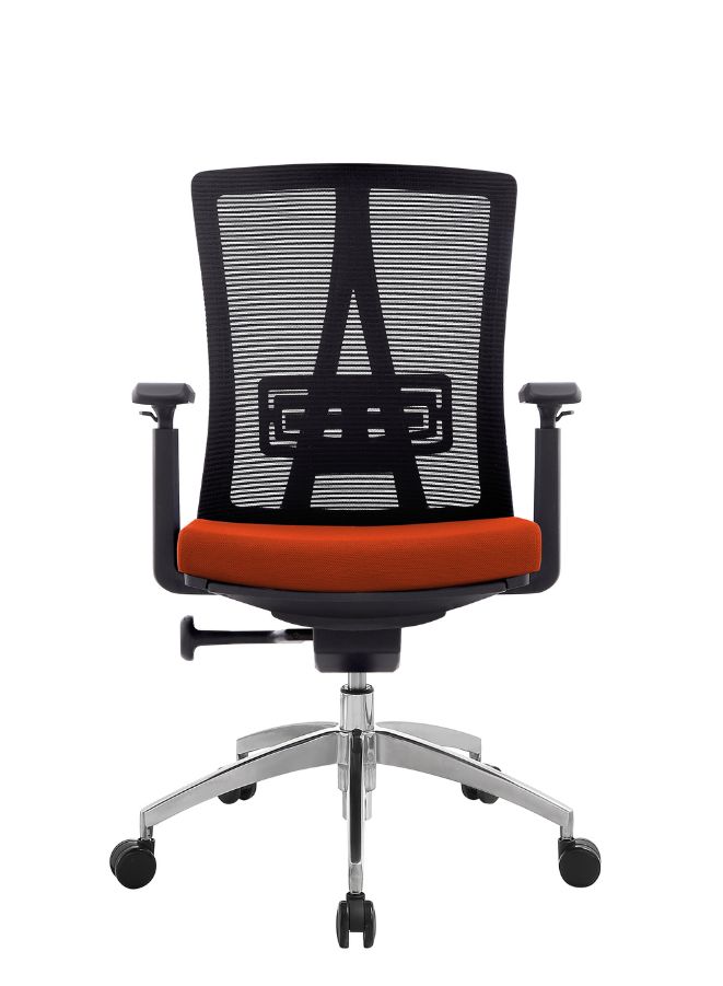 Modern Ergonomic Office Chair with Adjustable Armrest and Footrest for Office Executives and Managers, Orange - Image 3