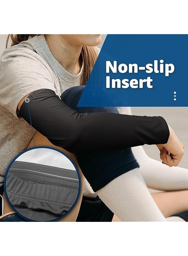 PROMASS Sun Protection Arm Sleeves, Cooling Sports Sleeves, Anti Slip Arm Compression Sleeves, Long Arm Cover, Arm Shields for Outdoors Driving Cycling, Golf, for Men Women Teenager, 2 Pairs - Image 4