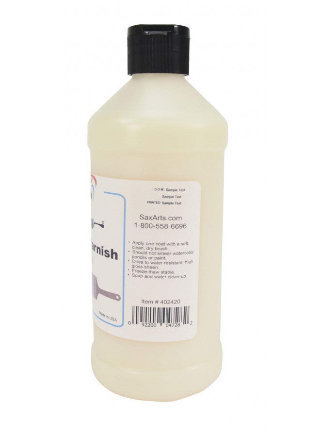 Sax 402420 True Flow Watercolor Varnish, High Gloss Sheen, 1 Pint, 16 Fl Oz (Pack of 1) - Image 2
