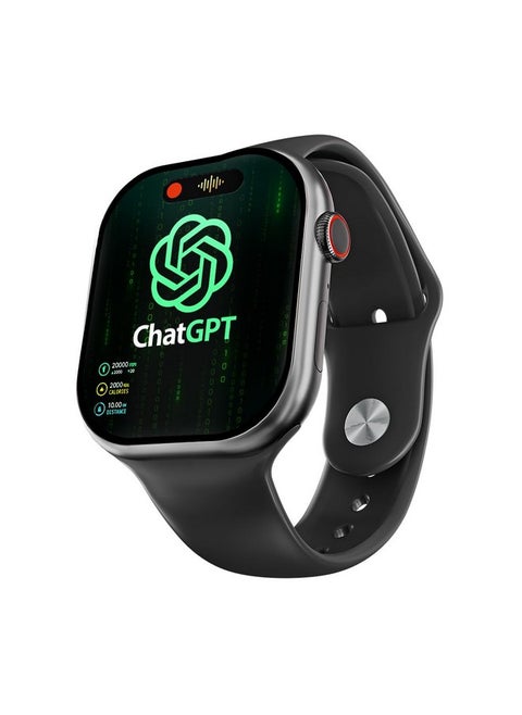 CrossBeats Nexus 2.01” Super AMOLED Display Smart Watch with ChatGPT-Powered| Dynamic Island| 5.3 Bluetooth Calling Smartwatch| Always on| in-app GPS| 60 Hz Refresh Rate | AI Health Tracker -(Black)
