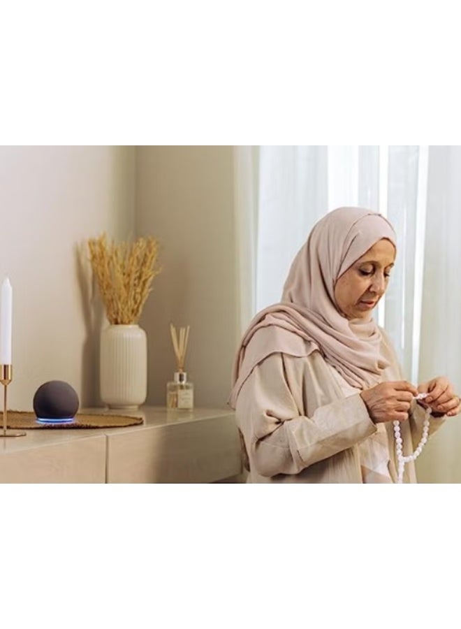 Echo Dot 5th Gen smart bluetooth speaker with vibrant sound and Alexa Use your voice to control smart home devices, play music or the Quran, and more (speaks English and Khaleeji) Charcoal - Image 4