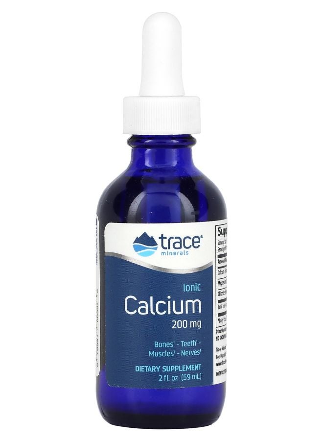 Trace Minerals كالسيوم أيوني 200 ملغ 2 أونصة سائلة (59 مل)