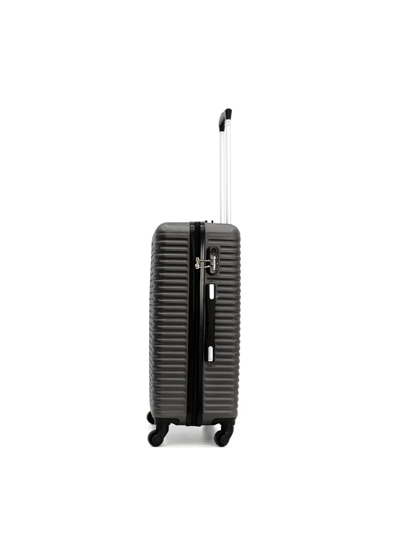 إلنترا Hardshell Luggage Trolley Bag 3 Pieces Set With Spinner Wheels,Black (S-20inch,M-24inch,L-28inch)