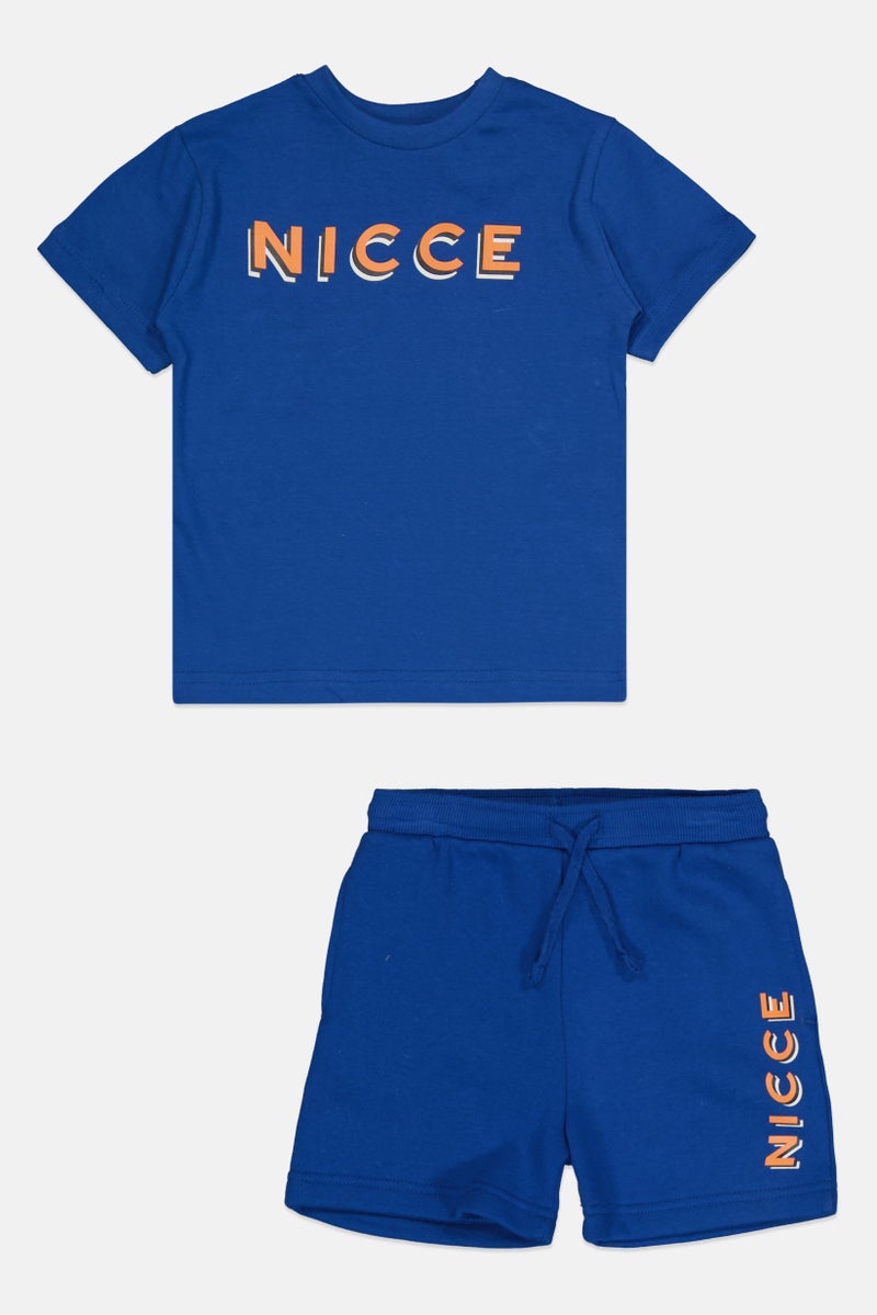 Nicce Toddler Boy 2 Piece Graphic Print T-Shirt And Short Set , Blue  - Image 1