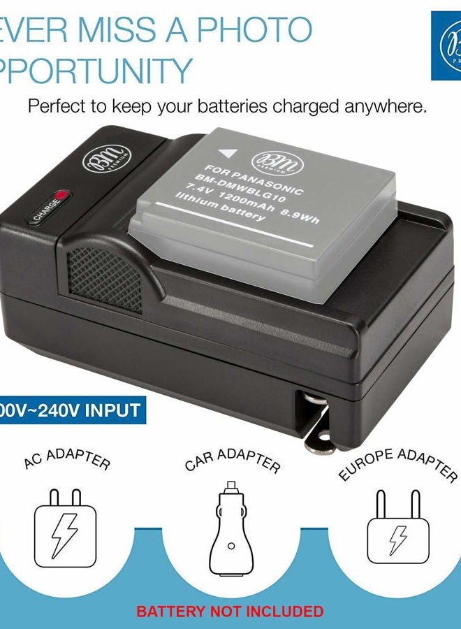Big Mike's BM Premium DMW-BCG10 Battery Charger For Panasonic Lumix DMC-SZ8, TZ10, TZ18, TZ19, TZ20, TZ25, TZ30, TZ35, ZS1, ZS3, ZS5, ZS6, ZS7, ZS8, ZS9, ZS10, ZS15, ZS19, ZS20, ZS25, ZX1, ZX3 Cameras  - Image 2