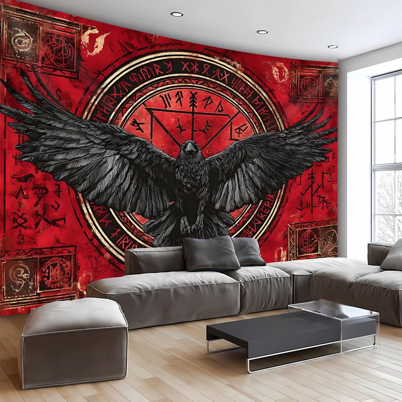 1pc Ultra Large Size 126 by 94.5 Inch Retro Crow Magic Array Landscape Photo Huge Digital Printing Tapestry High Definition Polyester For Living Room Bedroom Party Decoration With Free Hanging Clips Wall Decoration - Image 4