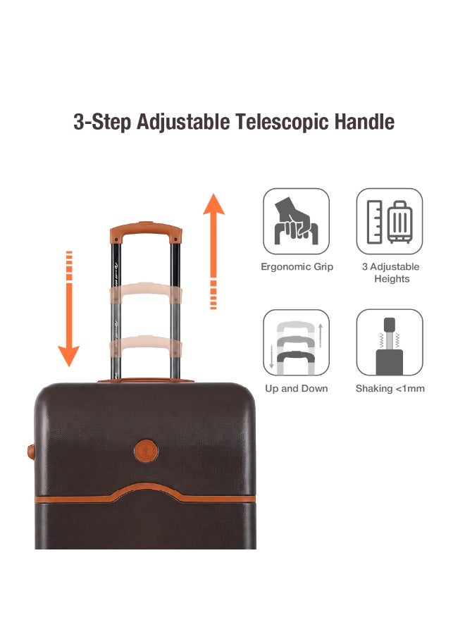 Eagle Express Iconic 24 Inch Medium Luggage Maple Brown, ABS Hard Shell Check-In Trolley Suitcase with Lightweight Travel Design, 360 Spinner Wheels, Secure Lock System and 2 Year Warranty - Image 4