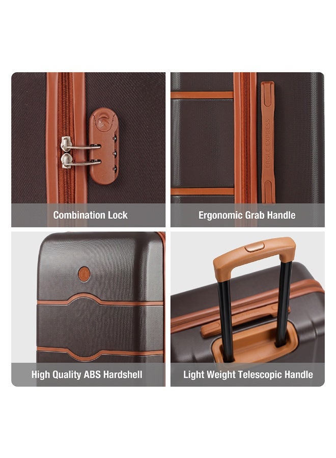 Eagle Express Iconic 24 Inch Medium Luggage Maple Brown, ABS Hard Shell Check-In Trolley Suitcase with Lightweight Travel Design, 360 Spinner Wheels, Secure Lock System and 2 Year Warranty - Image 5