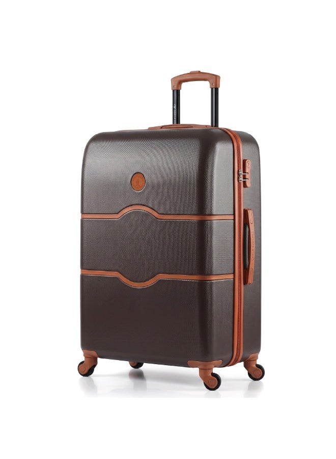 Eagle Express Iconic 24 Inch Medium Luggage Maple Brown, ABS Hard Shell Check-In Trolley Suitcase with Lightweight Travel Design, 360 Spinner Wheels, Secure Lock System and 2 Year Warranty - Image 1
