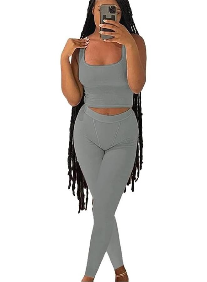 Generic European And American Striped 202 Spring And Summer Hot Women's New Vest Trousers Sports Yoga Suit Women