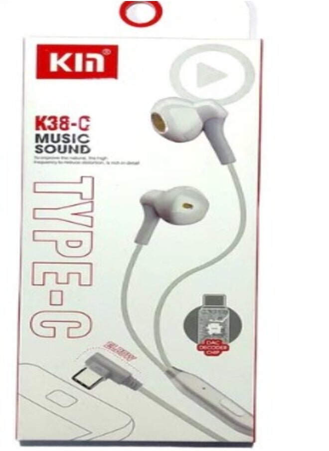 KIN - Kin Type C Hi-Fi Wired Headphone K38-C - Image 1