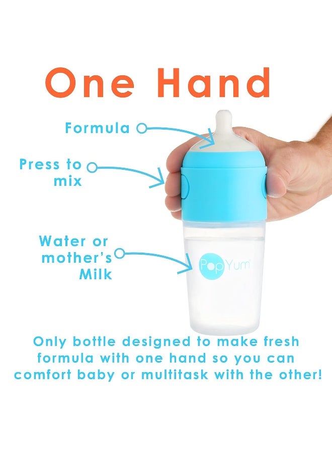 PopYum زجاجات حليب الأطفال PopYum سعة 9 أونص (260 مل) باللون الأزرق، مضادة للمغص، مجموعة من 3 زجاجات مع حلمات متوسطة التدفق #2، خالية من BPA، تصميم طبيعي لتسهيل الرضاعة - Image 2