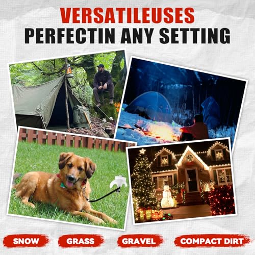 Zhenx 20 Pack 8" Screw in Tent Stakes Heavy Duty- Ground Anchors Screw- Tent Pegs Camping Stakes- Hex Pegs Drillable Tent Stakes and Hexagon Head Drive and Storage Box (White) - Image 5