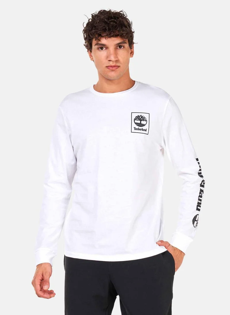 Timberland Men's Stack Logo Long Sleeve T-Shirt