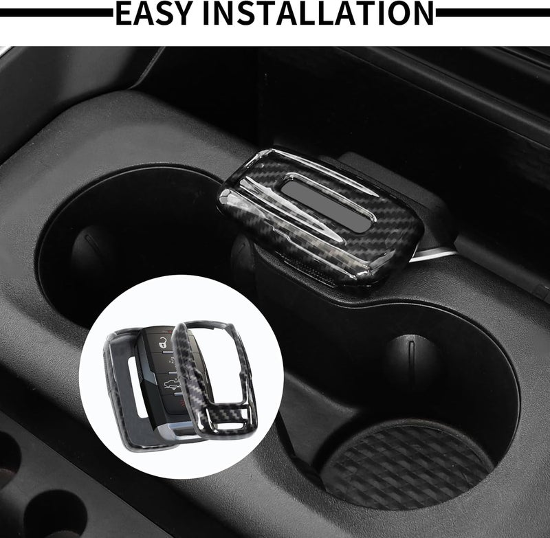 JWWY Carbon Fiber Key Fob Cover for Dodge RAM - Image 4