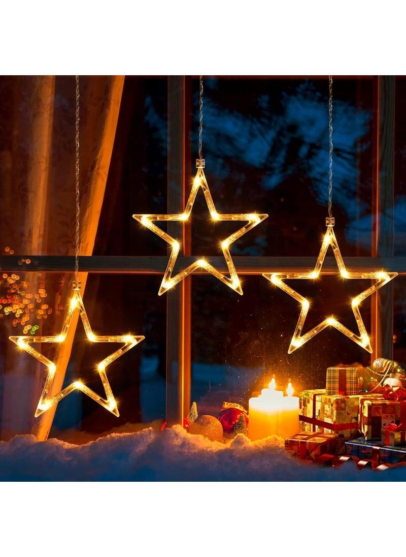 PURCHASE PLUSE PURCHASE PLUSE 5 Pieces Christmas Window Lights Decorations Christmas Lighted Sign Warm White Battery Operated Backdrop Silhouette String Lights with Suction Cup Hook for Outdoor Indoor Decor 1PC 