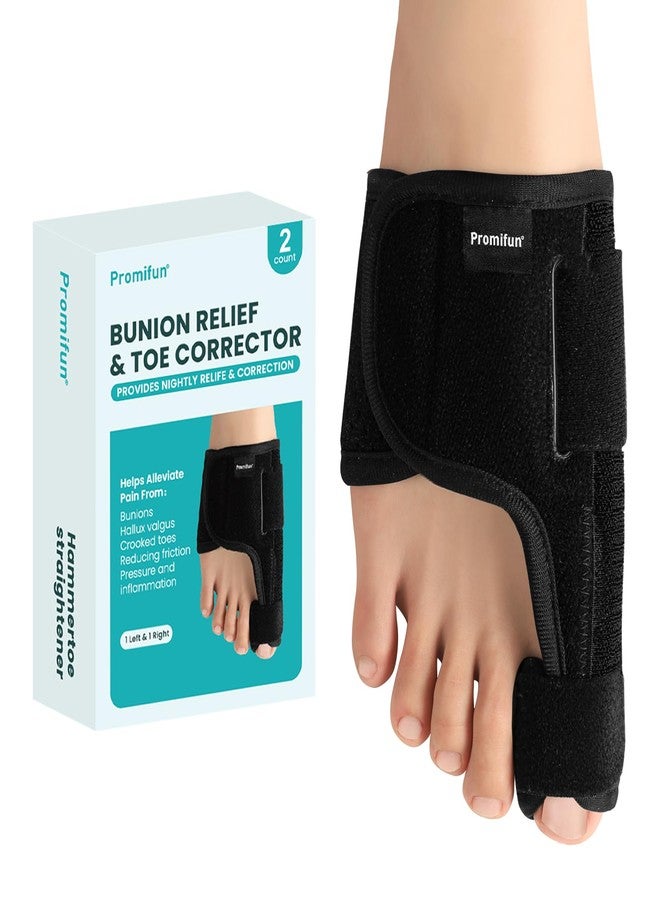 Promifun Toe Splint for Broken Toe - Big Toe Splint for Women & Men - Big Toe Support Brace for Day & Night Use - Bunion Corrector for Pain Relief - 1 Pair - Image 1