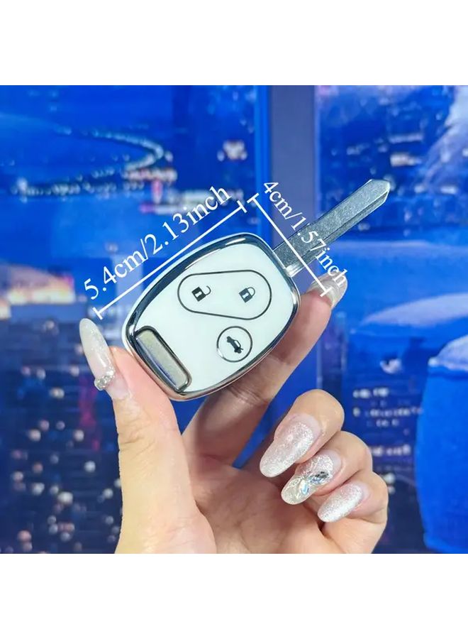 غطاء مفتاح السيارة من مادة TPU باللون الأبيض يناسب هوندا أكورد سيفيك CRV بايلوت إكسسوارات - Image 2