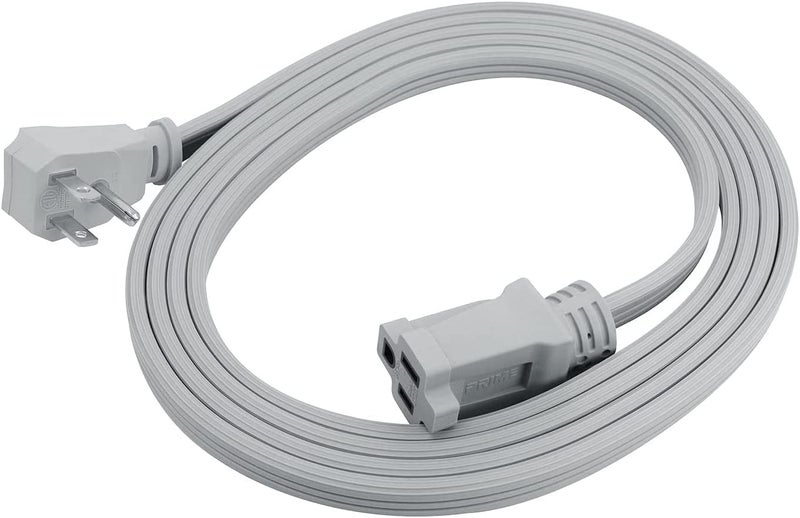 Clear Power 9 ft 14/3 Gray Air Conditioner/Major Appliance Indoor Extension Cable, Extension Cord, Grounded Flat Plug, Perfect for AC Units and Major Appliances, DCIC-0003-DC - Image 1