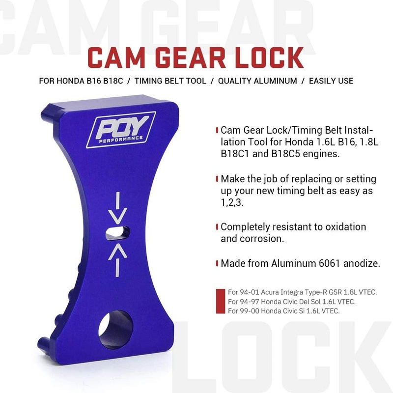 pqy Engine Cam Gear Lock Timing Belt Installation Tool Compatible with Honda/Acura B16 B18C1 B18C5 VTEC Blue - Image 1