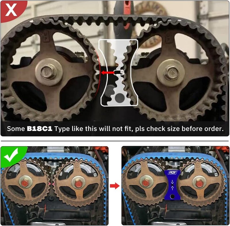 pqy Engine Cam Gear Lock Timing Belt Installation Tool Compatible with Honda/Acura B16 B18C1 B18C5 VTEC Blue - Image 5