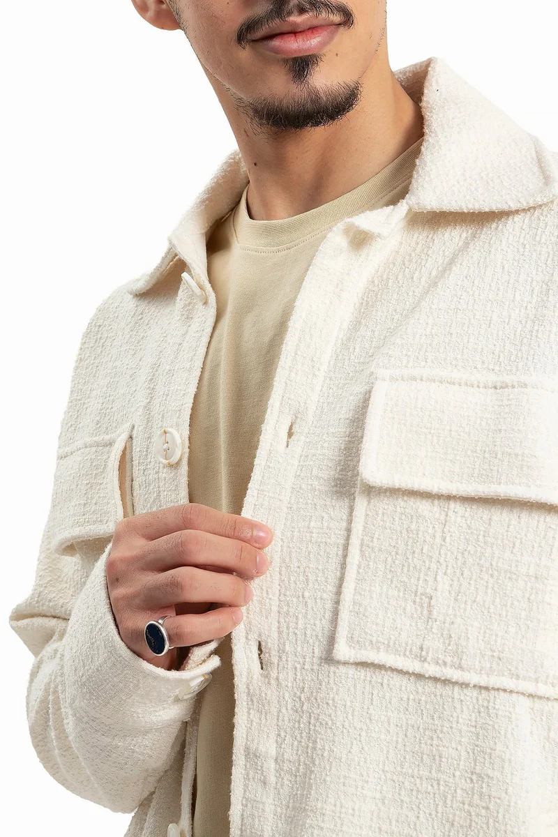 Wecre8 Men Open Offwhite Jacket and Pants Set By WECRE8