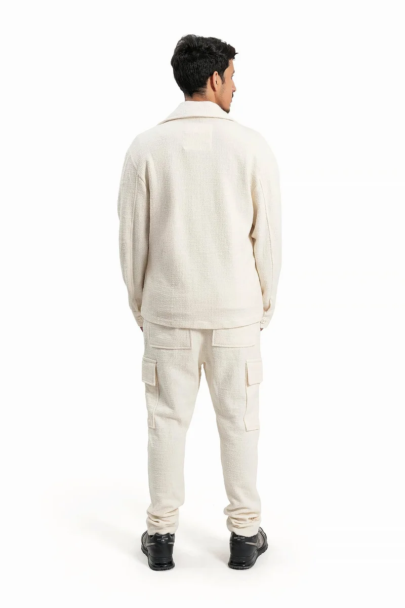 Wecre8 Men Open Offwhite Jacket and Pants Set By WECRE8