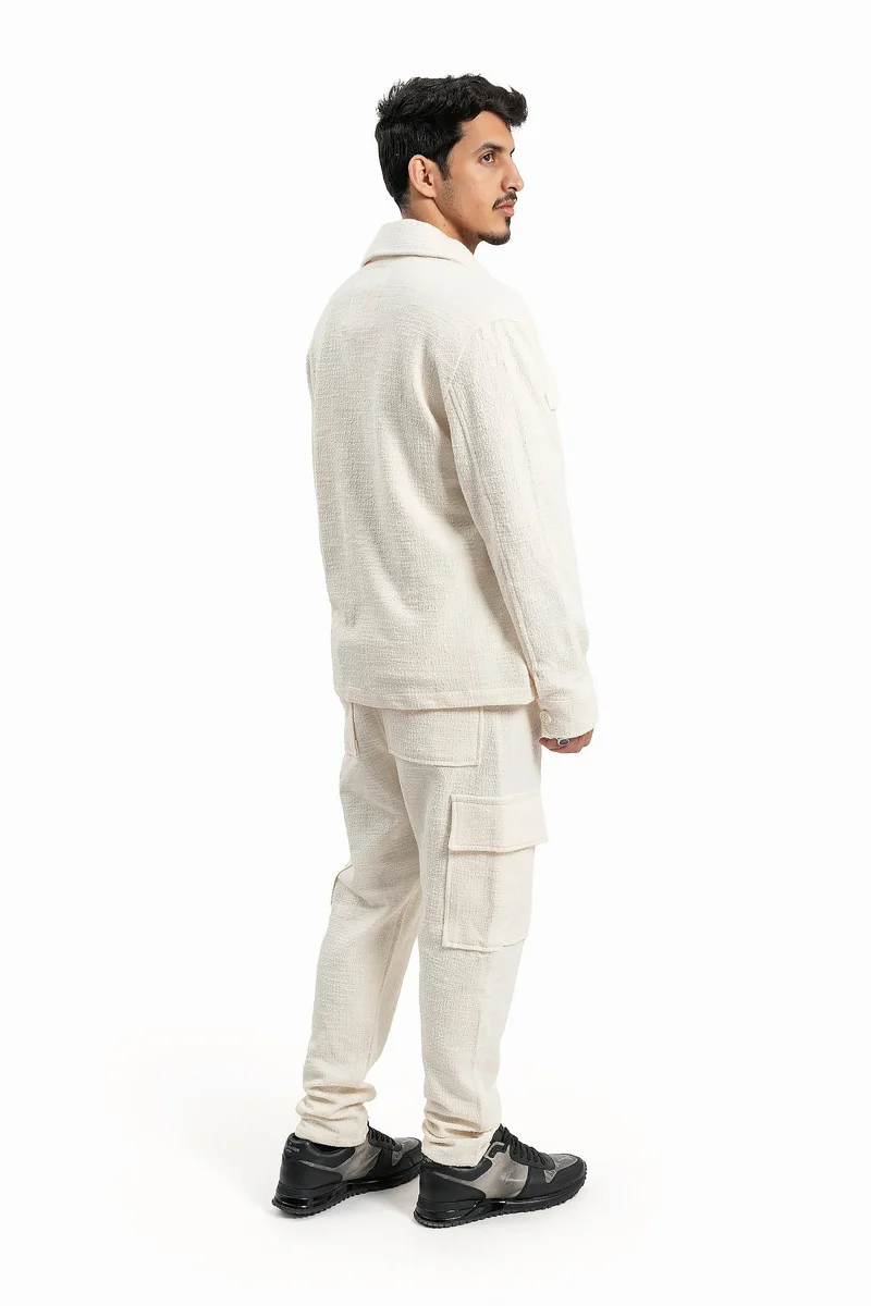 Wecre8 Men Open Offwhite Jacket and Pants Set By WECRE8