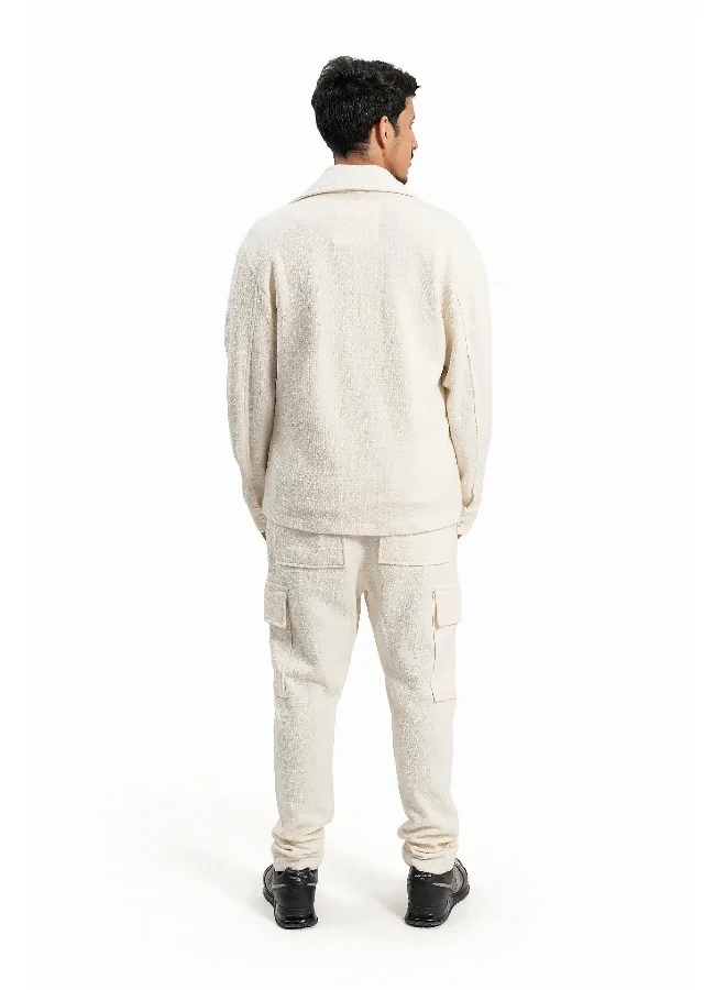 Wecre8 Men Open Offwhite Jacket and Pants Set