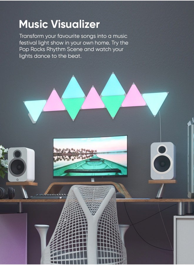 Nanoleaf - Shapes Triangles Starter Kit - 15 Pack - Smart WiFi LED Light Panel System w/ Music Visualizer, Instant Wall Decoration, Home or Office Use, Low Energy Consumption | Gaming Lights - Image 1