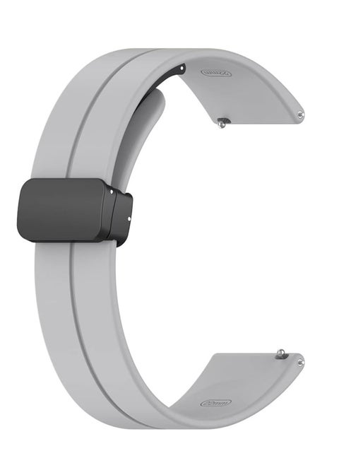 22mm Magnetic Buckle Silicone Watch Band Compatible with 22 mm Strap for CMF Watch Pro/CMF Watch Pro 2 - (Only Strap) GREY