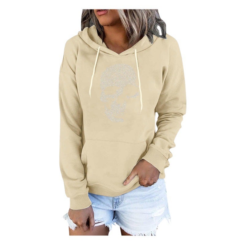 and women''s sweater 2022 autumn and winter new fleece-lined thickened hooded drilling plus size loose long sleeve sweater women''s wholesale - Image 2